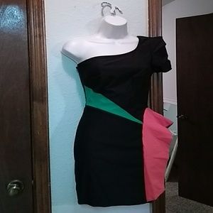 Block color cocktail dress